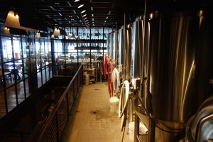 A view from Cruz Blanca's brewhouse.