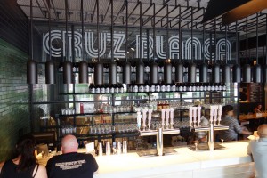 The bar on the main floor of Cruz Blanca.