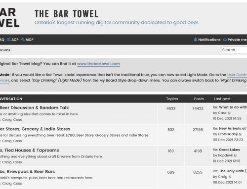 The Bar Towel Redesigns Discussion Forum and Website
